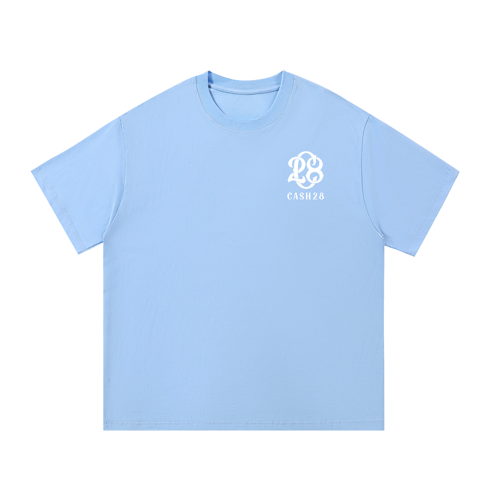 CASH28,TShirt,GraphicTee,Streetwear,Unisex,SkyBlue,Heavyweight,1980,Bear,Retro,Drop01