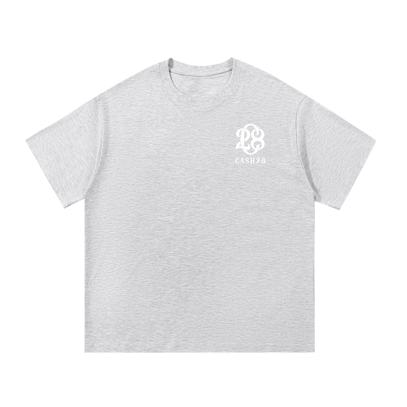CASH28,TShirt,GraphicTee,Streetwear,Unisex,LightGrey,Heavyweight,CashIsKing,Money,Drop01