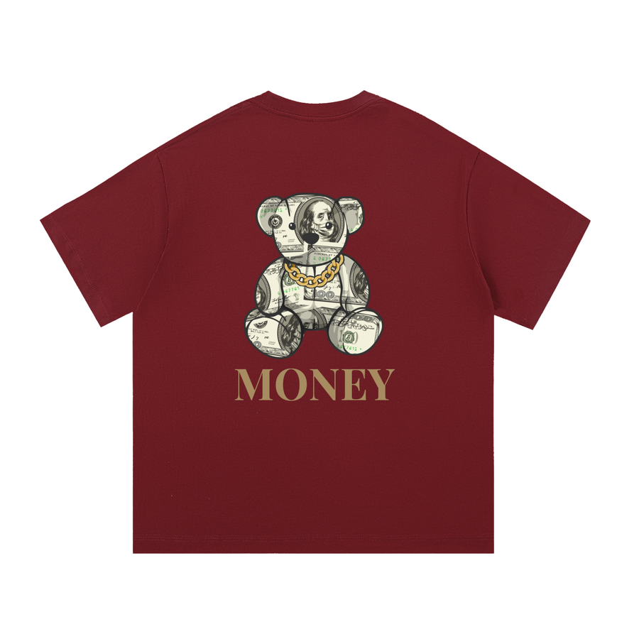 CASH28 Money Bear T-Shirt – Wine Red