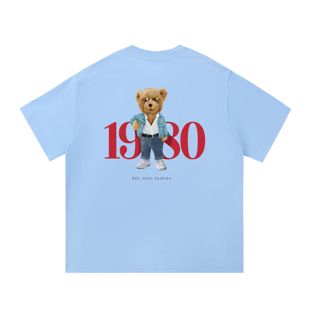 CASH28,TShirt,GraphicTee,Streetwear,Unisex,SkyBlue,Heavyweight,1980,Bear,Retro,Drop01