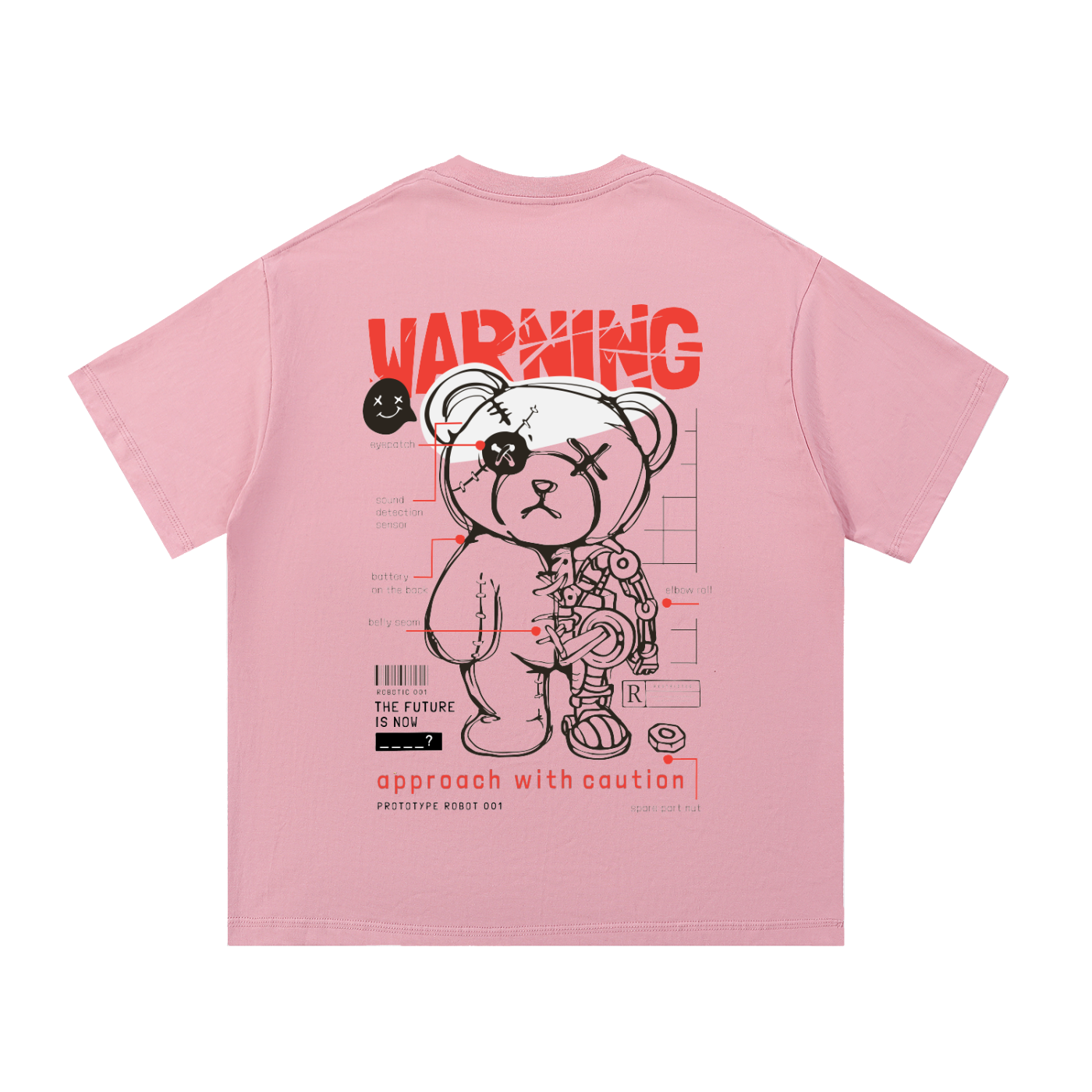 CASH28,TShirt,GraphicTee,Streetwear,Unisex,Pink,Heavyweight,WarningBear,Drop01