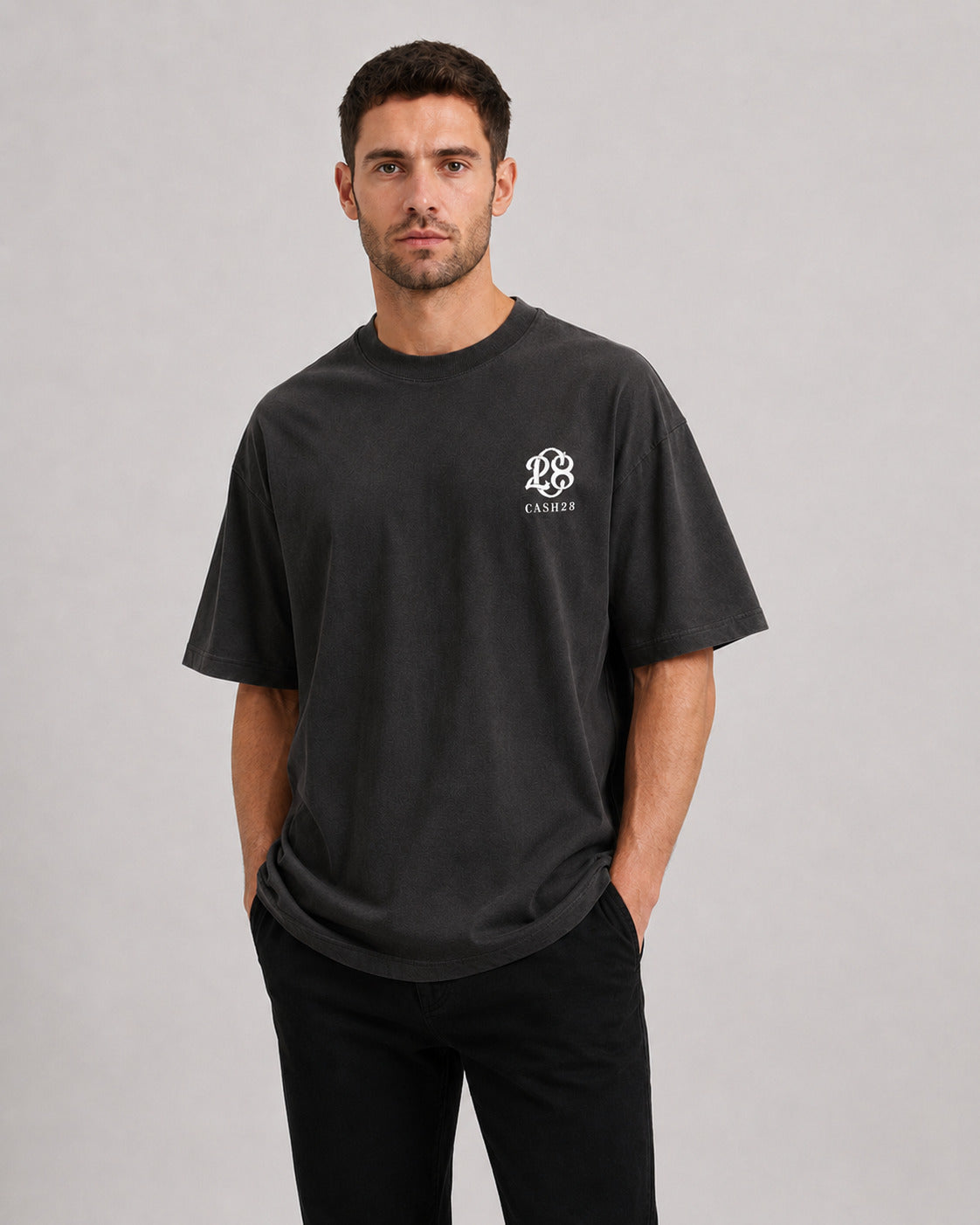 Self Made Heavyweight Cotton Hoodie front model fit