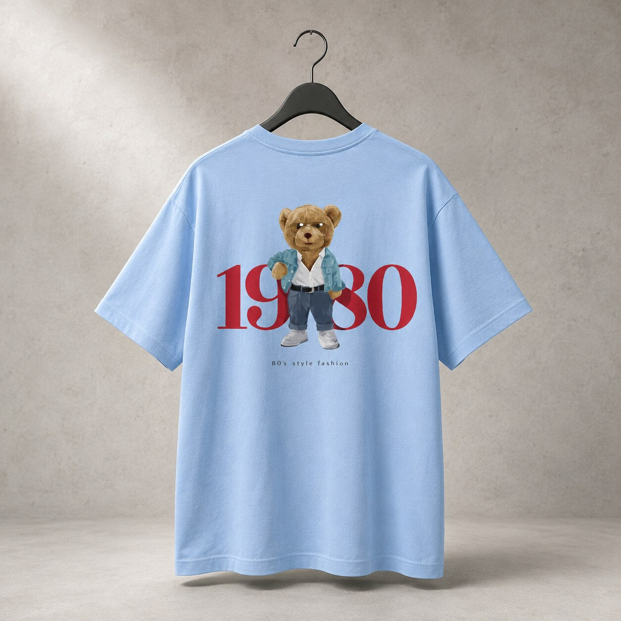 CASH28 1980 Bear T-Shirt – Sky Blue editorial product image